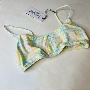 VDM the Label Spring Pastel Plaid Bikini Top